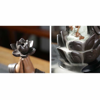 Buddha Gift Buddha Avalokitesvara Chenrezig Ksitigarbha Ceramic Lotus Blessing Backflow Incense Burner