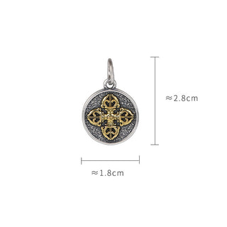 Buddha Gift 925 Sterling Silver Double Dorje Vajra Blessing Necklace Pendant