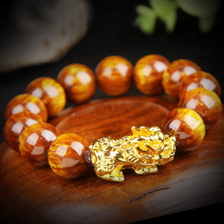Buddha Gift Lucky Golden Tiger Eye Abundant Pixiu Bracelet