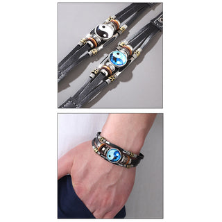 Buddha Gift Yin Yang Leather Balance Bracelet