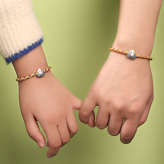 Buddha Gift 925 Sterling Silver Dragon Boat Festival Zongzi Pattern Luck Handmade Multicolored Rope Child Adult Bracelet