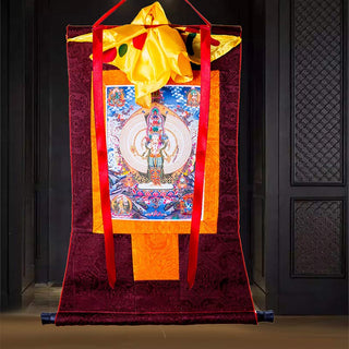 Buddha Gift Tibetan Thousand-handed Avalokitesvara Framed Thangka Blessing Decoration