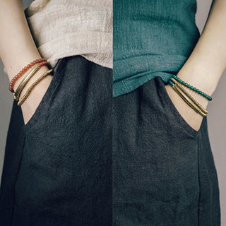 Buddha Gift Tibetan Various Agate Stone Copper Protection Triple Wrap Bracelet