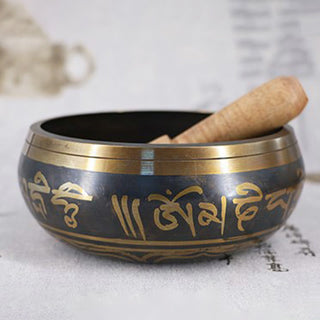 Buddha Gift Tibetan Meditation Bowl for Healing and Mindfulness Om Mani Padme Hum Singing Bowl
