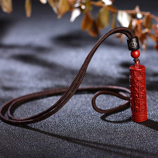 Buddha Gift Tibetan Cinnabar Mantra Concentration String Necklace