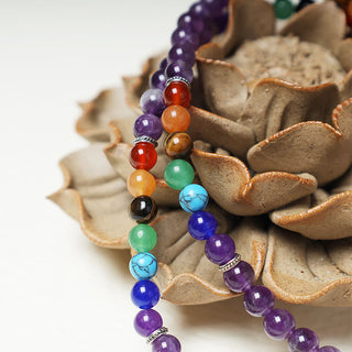 Buddha Gift Healing Crystal Mala Prayer Beads 108 Meditation Healing Multilayer Bracelet Necklace