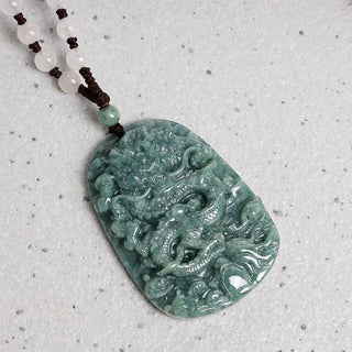Buddha Gift Chinese Zodiac Dragon Jade Prosperity Necklace Bead String Pendant