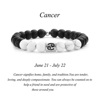 Buddha Gift 12 Constellations of the Zodiac Natural Frosted Stone White Turquoise Bead Fortune Bracelet