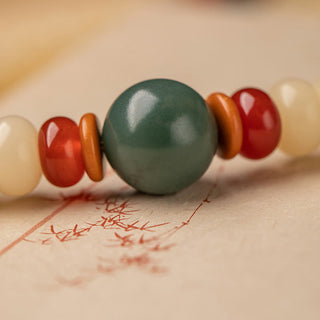 Buddha Gift Bodhi Seed Lotus Pod Charm Peace Double Wrap Bracelet