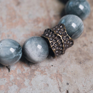 Buddha Gift Eagle's Eye Stone Ebony Wood Copper Confidence Couple Bracelet