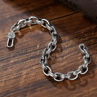 Buddha Gift 925 Sterling Silver Om Mani Padme Hum Engraved Peace Bracelet Bangle