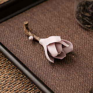 Buddha Gift Gardenia Flower Pattern Ceramic Healing Incense Burner Decoration