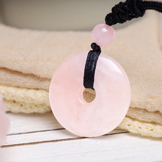 Buddha Gift Lucky Coin Pendant Healing Crystal Gemstone Necklace