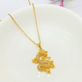 Buddha Gift Gold Dragon Protection Necklace Pendant