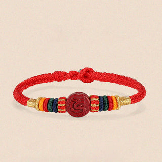 Buddha Gift Year of the Dragon 925 Sterling Silver Chinese Zodiac Cinnabar Auspicious Matches Blessing Bracelet