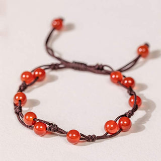 Buddha Gift Red Agate Moss Agate Cinnabar Calm Bracelet