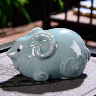 Buddha Gift Chinese Zodiac Wealth Ceramic Tea Pet Home Figurine Decoration