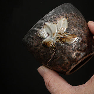 Buddha Gift Lotus Pod Leaf Flower Auspicious Clouds Ceramic Teacup Kung Fu Tea Cup