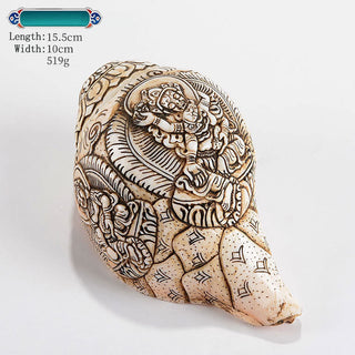 Buddha Gift Tibetan Handmade Engraved Shankha Buddha Avalokitesvara Conch Shell Wealth Decoration