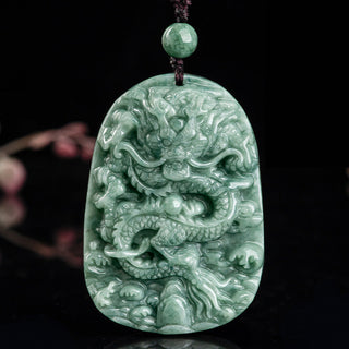 Buddha Gift Chinese Zodiac Dragon Jade Prosperity Necklace Bead String Pendant