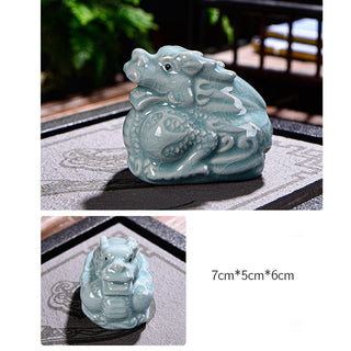 Buddha Gift Chinese Zodiac Wealth Ceramic Tea Pet Home Figurine Decoration