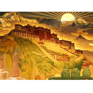 Buddha Gift Tibet Potala Palace Paper LED Carving Lamp Art Night Lights Creative LED Table Lamp