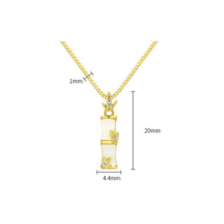 Buddha Gift Chalcedony Bamboo Pattern Harmony Necklace Pendant
