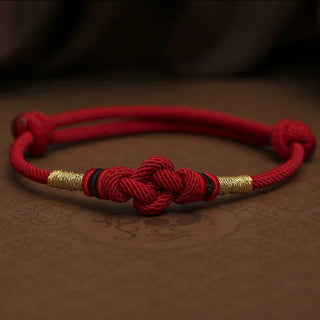Buddha Gift Red String Jade Luck Fortune Knot Braided Couple Bracelet