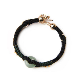 Buddha Gift Tibetan Jade Lucky Black Rope Couple Bracelet