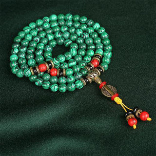 Buddha Gift Tibetan 108 Mala Malachite Beads Bracelet Necklace