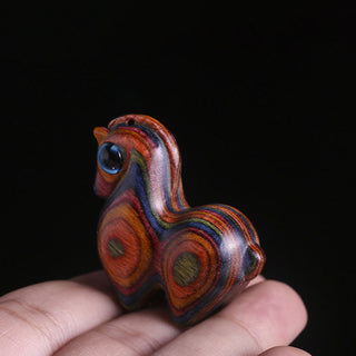 Buddha Gift Small Leaf Red Sandalwood Green Sandalwood Lucky Mini Horse Protection Decoration