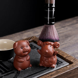 Buddha Gift Chinese Zodiac Purple Clay Wealth Ceramic Tea Pet Home Figurine Decoration