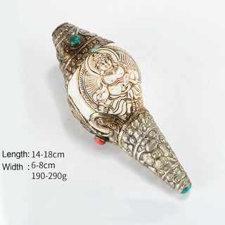 Buddha Gift Tibetan Handmade Engraved Shankha Buddha Conch Shell Wealth Positive Decoration