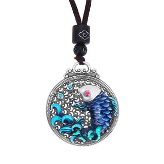 Buddha Gift 999 Sterling Silver Luck Koi Fish Success Prosperity Necklace Pendant