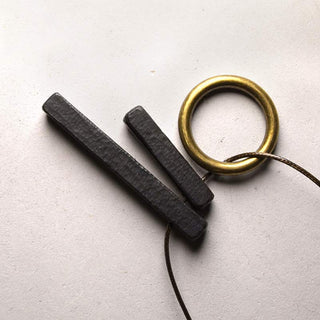 Buddha Gift Zen Circle Ebony Wood Enlightenment Necklace Pendant