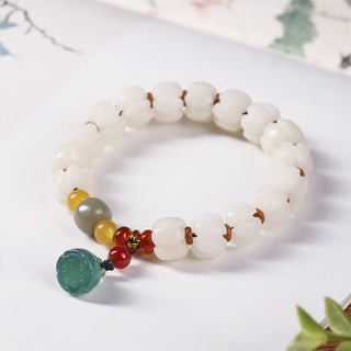 Buddha Gift Natural Bodhi Seed Red Agate Bodhi Calm Harmony Engraved Pumpkin Bead Lotus Bracelet