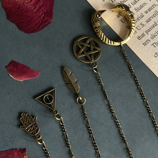 Buddha Gift Pentagram Eye of God Feather Hamsa Copper Healing Necklace Pendant Pendulum