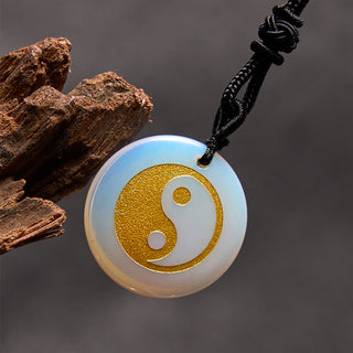 Buddha Gift Various Crystal Amethyst Tiger Eye Green Aventurine Yin Yang Spiritual Necklace Pendant