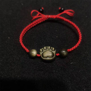Buddha Gift Natural Silver Sheen Obsidian Gold Sheen Obsidian Cat Claw Soothing Braided Bracelet