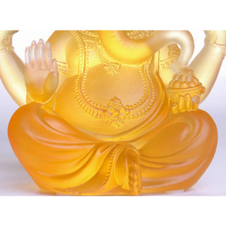 Buddha Gift Handmade Ganesh Ganpati Elephant Figurine Liuli Crystal Art Piece Protection Statue Home Decoration