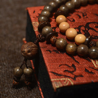 Buddha Gift Tibetan Sandalwood Protection Charm Mala Bracelet