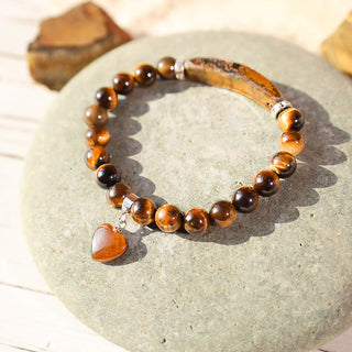 Buddha Gift Natural Quartz Love Heart Healing Beads Bracelet