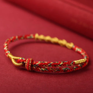 Buddha Gift Handmade Chinese Zodiac Natal Buddha Protection Strength Braided String Bracelet