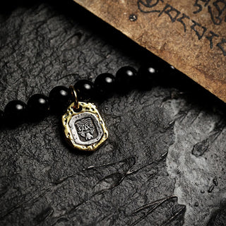Buddha Gift Tibetan 108 Mala Beads Black Onyx Tiger Eye Beads Nine Palaces Bagua Protection Bracelet