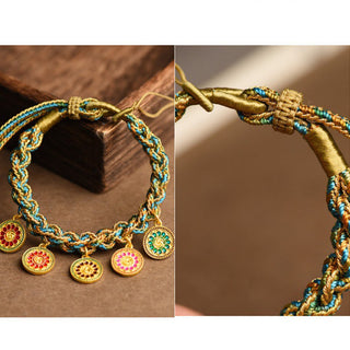 Buddha Gift Tibetan Five God Of Wealth Luck Handcrafted Braid String Bracelet