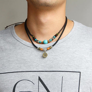 Buddha Gift Turquoise Dzi Bead Protection Necklace