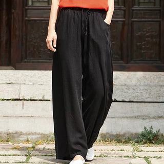 Buddha Gift Plain Wide Leg Pants Dance Women's Yoga Pants With Pockets