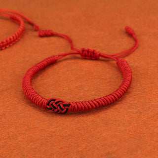 Buddha Gift 2Pcs Tibetan Luck Chinese Knot Protection String Bracelet