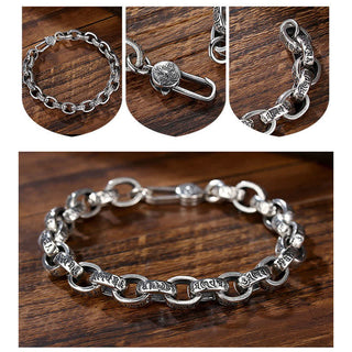 Buddha Gift 925 Sterling Silver Om Mani Padme Hum Engraved Peace Bracelet Bangle