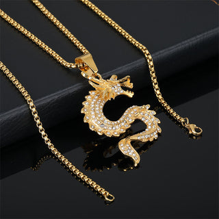 Buddha Gift Chinese Zodiac Dragon Zircon Protection Necklace Pendant